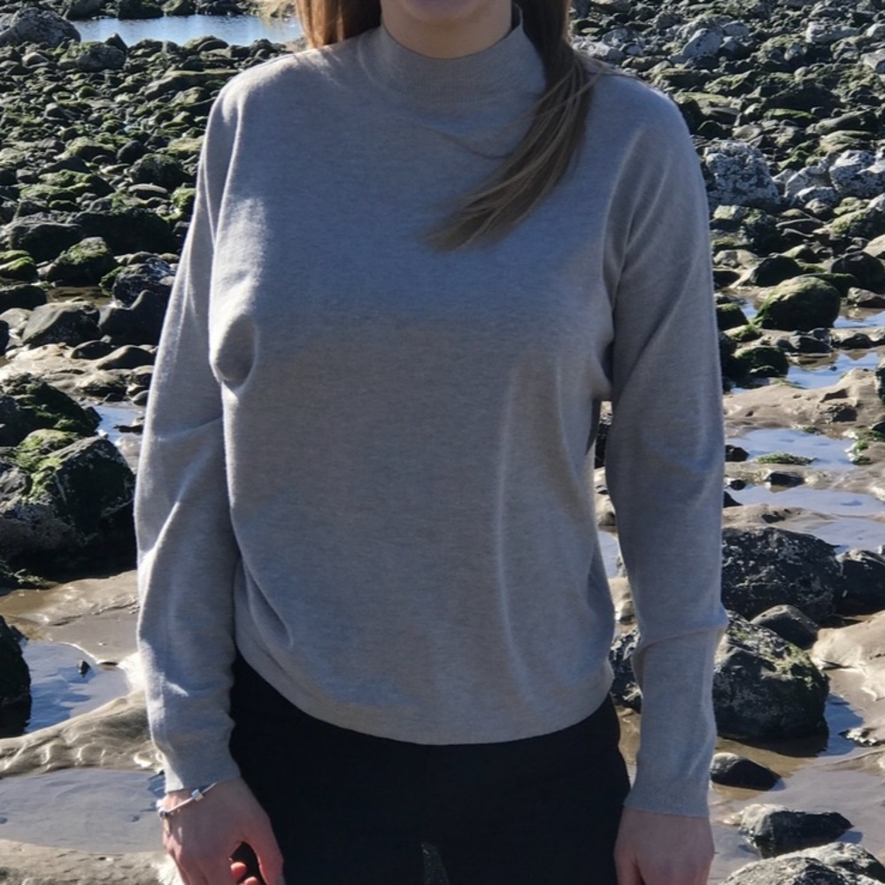 Grey mock neck sweater